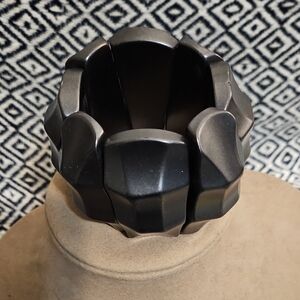 Chunky Stretchy Black Geometric Bracelet